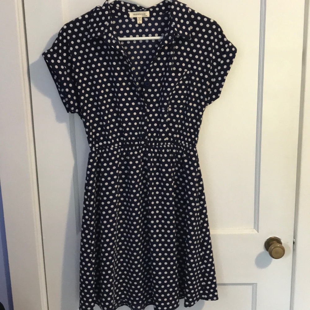 Navy Blue Poke-a-Dot Summer Dress